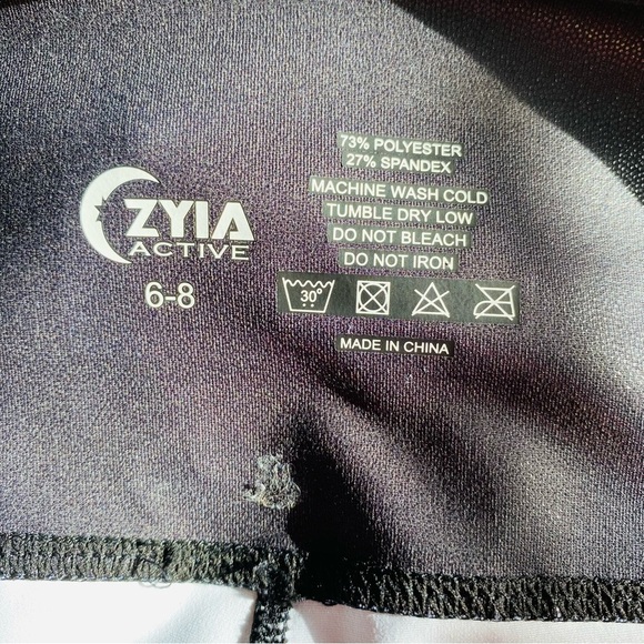 ZYIA Metallic Ombre Light N Tight Hi-Rise Leggings Black/White Sz 6-8 - Picture 8 of 8